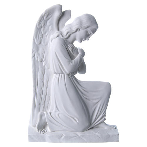 Weiblicher Engel auf den Knien 25 cm Relief weiß 1