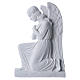 Angel with crossed arms, reconstituted marble bas-relief, 25cm s1
