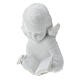 Angel with book, reconstituted carrara marble bas-relief, 13 cm s2
