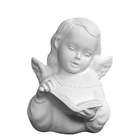 Articles funéraires: Bas relief ange avec livre marbre 13 cm