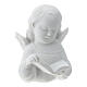 Angel with book, reconstituted carrara marble bas-relief, 13 cm s1