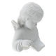 Angel with book, reconstituted carrara marble bas-relief, 13 cm s3