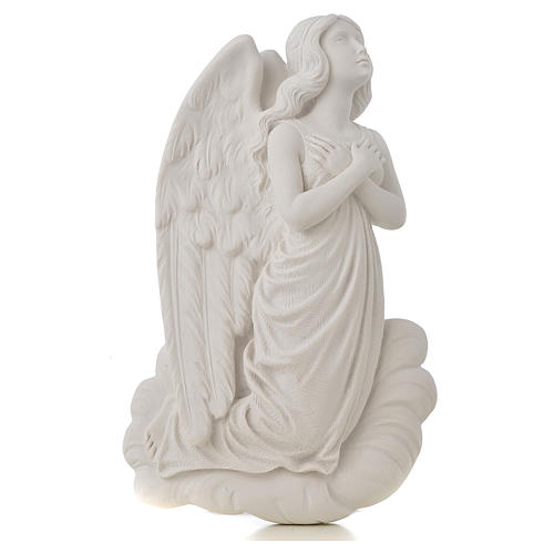 Angel on cloud, 24 cm reconstituted carrara marble bas-relief 1