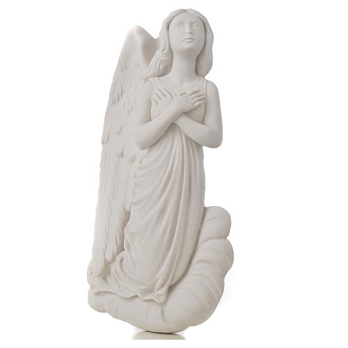 Angel on cloud, 24 cm reconstituted carrara marble bas-relief 2