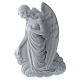 Angel on cloud bas-relief in reconstituted carrara marble, 24cm. s1