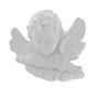 Angel head bas-relief in recontituted carrara marble, 11 cm s1
