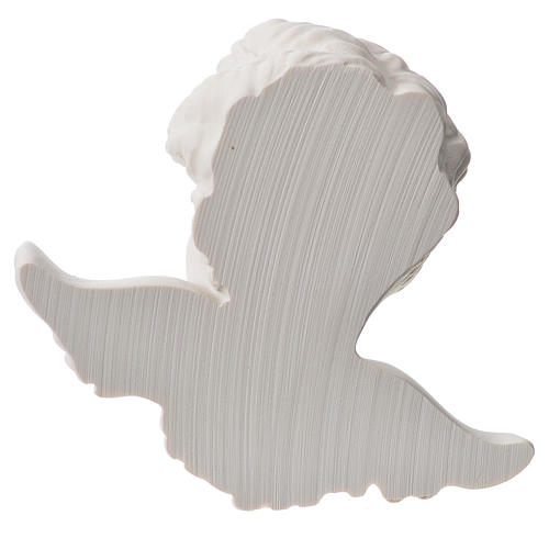 Bas relief tête d'ange 11 cm marbre blanc 3
