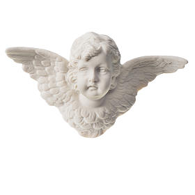 Angel head bas-relief in recontituted carrara marble, 13 cm
