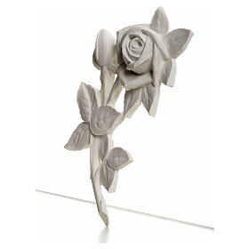 Rose, 21 cm bas-relief decoration in reconstituted marble