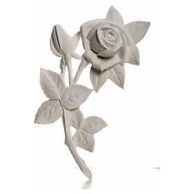 Róża dekoracja 21 cm marmur syntetyczny