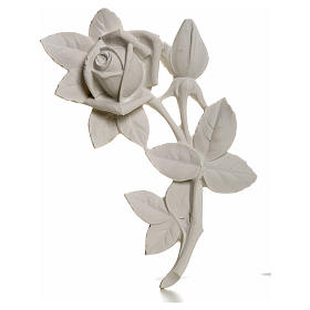 Rose bas-relief decoration in reconstituted marble, 11 cm