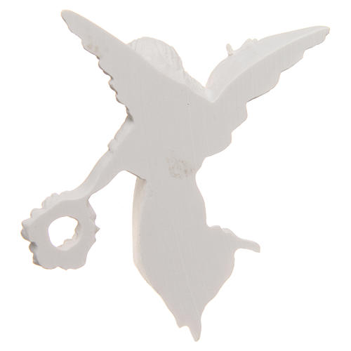 Marmorpulver Engel mit Kranz 11 cm Relief 3