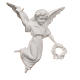 Angel with crown, reconstituted carrara marble bas-relief, 11cm. s2