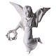Angel with crown, 11 cm reconstituted marble bas-relief s1