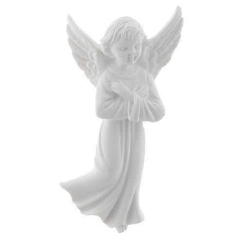 Angel with crossed arms, 11 cm reconstituted marble bas-relief 1