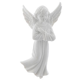 Bas relief ange bras croisées 11 cm marbre blanc