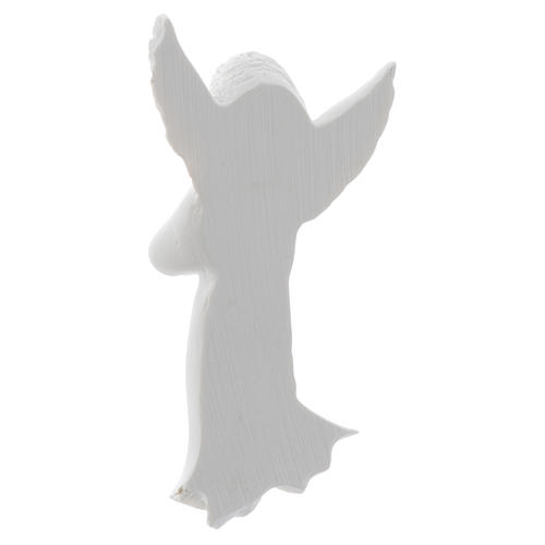 Angel with crossed arms, 11 cm reconstituted marble bas-relief 2