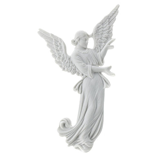 Angel bas-relief made of reconstituted carrara marble, 26 cm 1