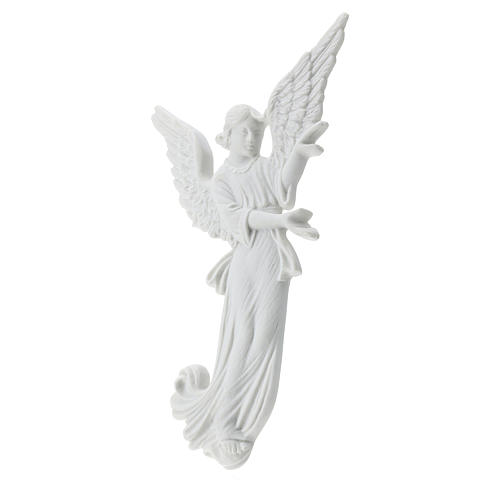 Bas relief angelot 26 cm marbre blanc 3