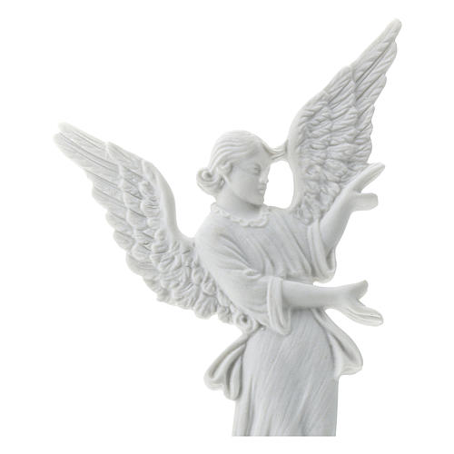 Angel bas-relief made of reconstituted carrara marble, 26 cm 2