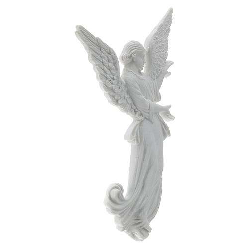 Angel bas-relief made of reconstituted carrara marble, 26 cm 4
