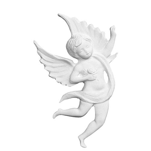 Marmorpulver Engel mit Tuch 19 cm Relief 1
