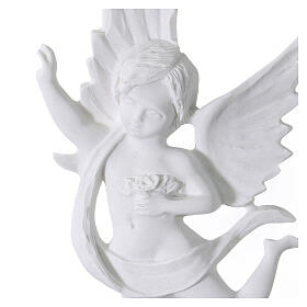 Angel with drape, 19 cm bas-relief in reconstituted marble