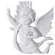 Bas relief ange avec rose 19 cm marbre reconstitué s2