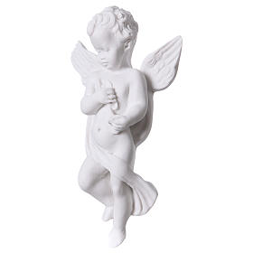 Engelchen mit Flüte 14 cm Relief Marmorguss