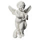Angel with Lyre bas-relief in reconstituted carrara marble, 14cm s1