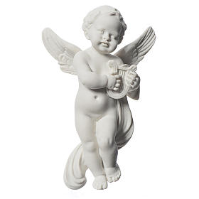 Ángel con lira, 14cm en relieve mármol