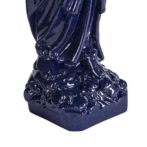 Our Lady of Lourdes statue in purple reconstituted marble, 31 cm 3