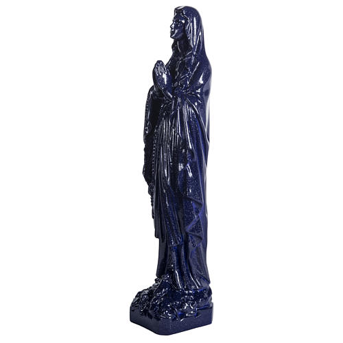 Our Lady of Lourdes statue in purple reconstituted marble, 31 cm 4