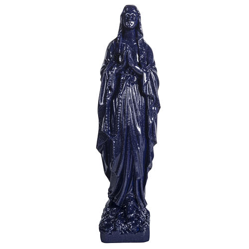 Virgen de Lourdes mármol sintético morado 31 cm 1