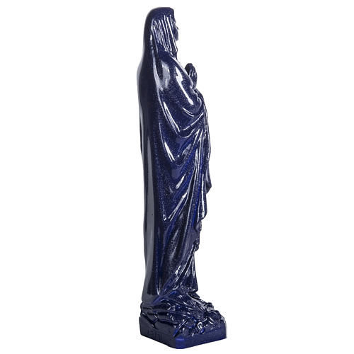 Virgen de Lourdes mármol sintético morado 31 cm 5
