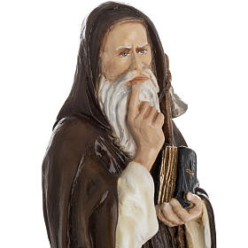 Saint Anthony the Abbot, 35 cm in painted Reconstituted marble