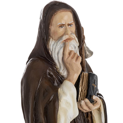 Saint Anthony the Abbot, 35 cm in painted Reconstituted marble 2
