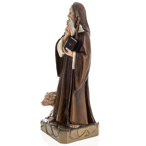 Saint Anthony the Abbot, 35 cm in painted Reconstituted marble 4