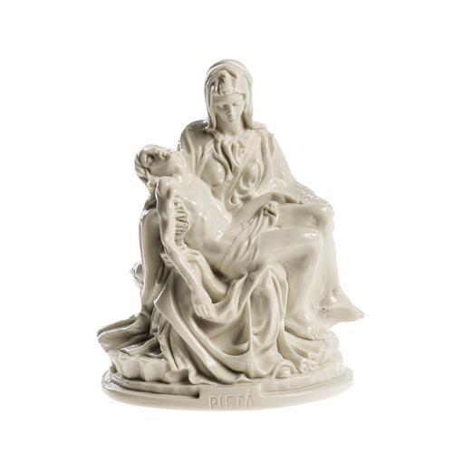 Michelangelo's Pietà in Carrara marble 5,12in polished 1