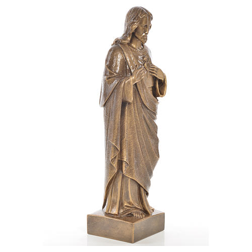 Sacred Heart of Jesus in Carrara marble 62 cm bronze finish 4