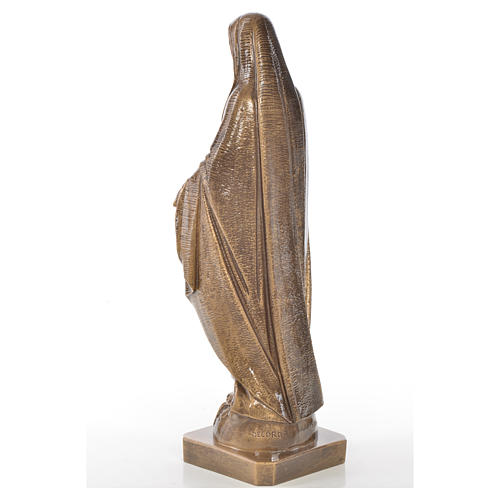 Miraculous Madonna in Carrara marble 19,69in bronze finish 3