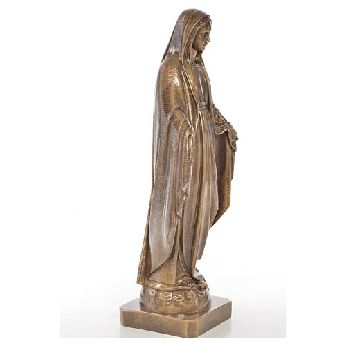 Miraculous Madonna in Carrara marble 19,69in bronze finish 4