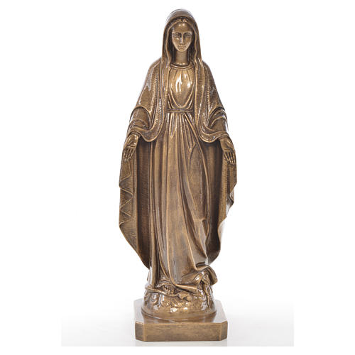 Vierge Miraculeuse 50 cm extérieur poudre de marbre bronze 1