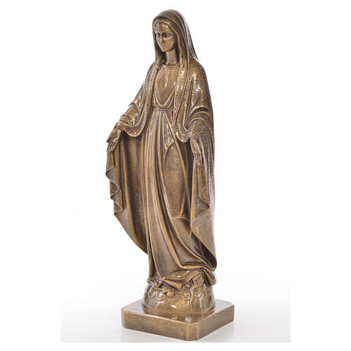 Vierge Miraculeuse 50 cm extérieur poudre de marbre bronze 2