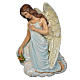 Angel with flowers, light blue in reconstituted marble 25cm s1