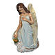 Angel with flowers, light blue in reconstituted marble 25cm s3