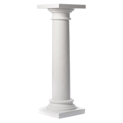 Column, polished finish, in reconstituted Carrara marble 35in 1