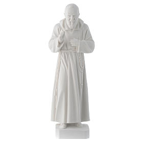 Statue père Pio marbre reconstitué blanc 30cm