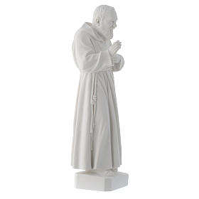 Statue père Pio marbre reconstitué blanc 30cm