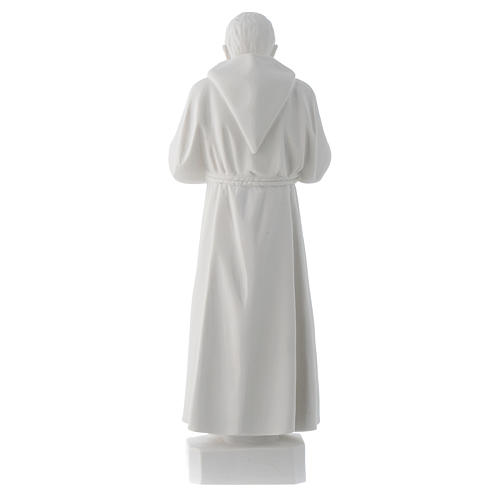 Statue père Pio marbre reconstitué blanc 30cm 4